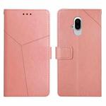 For Fujitsu Arrows F-52B Y Stitching Horizontal Flip Leather Phone Case(Rose Gold)