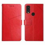 For Kyocera Android One S9 Y Stitching Horizontal Flip Leather Phone Case(Red)