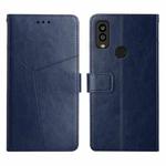 For Kyocera Android One S9 Y Stitching Horizontal Flip Leather Phone Case(Blue)
