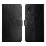 For Kyocera Android One S9 Y Stitching Horizontal Flip Leather Phone Case(Black)