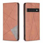 For Google Pixel 7 Pro 5G Prismatic Invisible Magnetic Leather Phone Case(Brown)