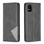 For ZTE Blade  A31 Prismatic Invisible Magnetic Leather Phone Case(Black)