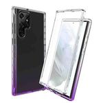 For Samsung Galaxy S22 Ultra 5G Full Body Shockproof Clear Gradient Phone Case(Purple)