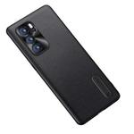 For OPPO Reno6 5G Folding Holder Plain Leather Phone Case(Black)