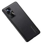 For Xiaomi 12 Folding Holder Plain Leather Phone Case(Black)