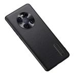 For Huawei Mate 40 Folding Holder Plain Leather Phone Case(Black)