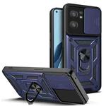 For OPPO Reno7 5G Global / Find X5 Lite Sliding Camera Cover Design TPU+PC Phone Case(Blue)