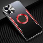 For iPhone 12 Aluminum Alloy + TPU Phone Case(Black Red)