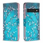 For Google Pixel 7 Pro 5G Colored Drawing Pattern Leather Phone Case(Plum Blossom)