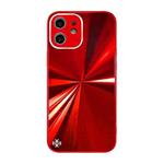 For iPhone 12 CD Texture TPU + Tempered Glass Phone Case(Red)