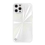 For iPhone 12 Pro Max CD Texture TPU + Tempered Glass Phone Case(White)