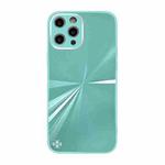 For iPhone 12 Pro Max CD Texture TPU + Tempered Glass Phone Case(Cyan-blue)