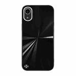 CD Texture TPU + Tempered Glass Phone Case For iPhone XR(Black)