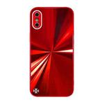CD Texture TPU + Tempered Glass Phone Case For iPhone XS / X(Red)