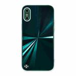 CD Texture TPU + Tempered Glass Phone Case For iPhone XS / X(Green)