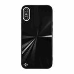 CD Texture TPU + Tempered Glass Phone Case For iPhone XS Max(Black)