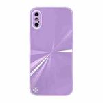 CD Texture TPU + Tempered Glass Phone Case For iPhone XS Max(Purple)