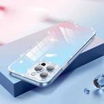 Diamond Glitter Powder Lens Protector Glass Phone Case For iPhone 12 Pro Max(Gradient Blue Pink)