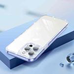Diamond Glitter Powder Lens Protector Glass Phone Case For iPhone 12 Pro Max(Transparent Blue)