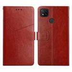 For Xiaomi Redmi 9C Y Stitching Horizontal Flip Leather Phone Case(Brown)