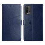 For Xiaomi Poco M3 / Redmi 9T Y Stitching Horizontal Flip Leather Phone Case(Blue)