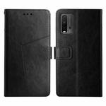 For Xiaomi Poco M3 / Redmi 9T Y Stitching Horizontal Flip Leather Phone Case(Black)