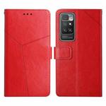 For Xiaomi Redmi 10 Y Stitching Horizontal Flip Leather Phone Case(Red)