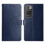 For Xiaomi Redmi 10 Y Stitching Horizontal Flip Leather Phone Case(Blue)