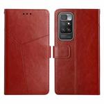 For Xiaomi Redmi 10 Y Stitching Horizontal Flip Leather Phone Case(Brown)