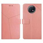 For Xiaomi Redmi Note 9 5G / Note 9T 5G Y Stitching Horizontal Flip Leather Phone Case(Rose Gold)