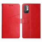 For Xiaomi Redmi Note 10 5G Y Stitching Horizontal Flip Leather Phone Case(Red)
