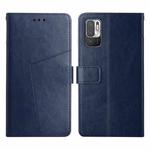 For Xiaomi Redmi Note 10 5G Y Stitching Horizontal Flip Leather Phone Case(Blue)