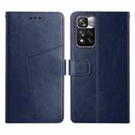 For Xiaomi Redmi Note 11 Pro Y Stitching Horizontal Flip Leather Phone Case(Blue)