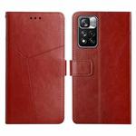 For Xiaomi Redmi Note 11 Pro Y Stitching Horizontal Flip Leather Phone Case(Brown)