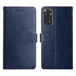 For Xiaomi Redmi Note 11 Global Y Stitching Horizontal Flip Leather Phone Case(Blue)