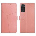 For Xiaomi Redmi Note 11 Global Y Stitching Horizontal Flip Leather Phone Case(Rose Gold)