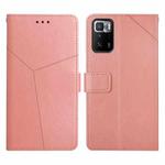 For Xiaomi Redmi Note 10 Pro 5G / Poco X3 GT Y Stitching Horizontal Flip Leather Phone Case(Rose Gold)