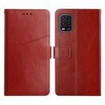 For Xiaomi Mi 10 Lite 5G Y Stitching Horizontal Flip Leather Phone Case(Brown)