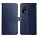 For Xiaomi Mi 10T 5G Y Stitching Horizontal Flip Leather Phone Case(Blue)