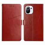 For Xiaomi Mi 11 Y Stitching Horizontal Flip Leather Phone Case(Brown)