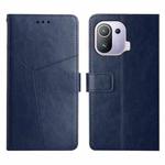 For Xiaomi Mi 11 Pro Y Stitching Horizontal Flip Leather Phone Case(Blue)