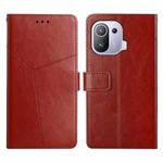 For Xiaomi Mi 11 Pro Y Stitching Horizontal Flip Leather Phone Case(Brown)