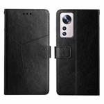 For Xiaomi 12 Y Stitching Horizontal Flip Leather Phone Case(Black)