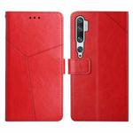 For Xiaomi Mi Note 10 Y Stitching Horizontal Flip Leather Phone Case(Red)