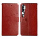 For Xiaomi Mi Note 10 Y Stitching Horizontal Flip Leather Phone Case(Brown)
