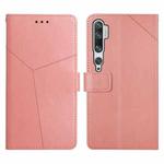 For Xiaomi Mi Note 10 Y Stitching Horizontal Flip Leather Phone Case(Rose Gold)