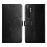 For Xiaomi Mi Note 10 Lite Y Stitching Horizontal Flip Leather Phone Case(Black)