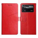 For Xiaomi Poco X4 Pro 5G Y Stitching Horizontal Flip Leather Phone Case(Red)