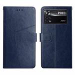 For Xiaomi Poco X4 Pro 5G Y Stitching Horizontal Flip Leather Phone Case(Blue)
