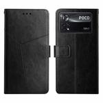 For Xiaomi Poco X4 Pro 5G Y Stitching Horizontal Flip Leather Phone Case(Black)
